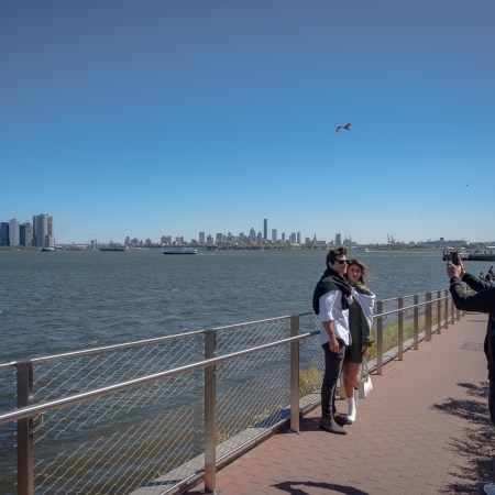 Creating a memory at Liberty Island