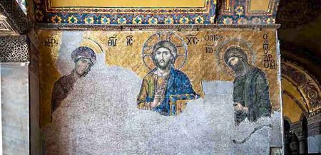 Mary Jesus John Baptist mosaic